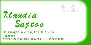 klaudia sajtos business card